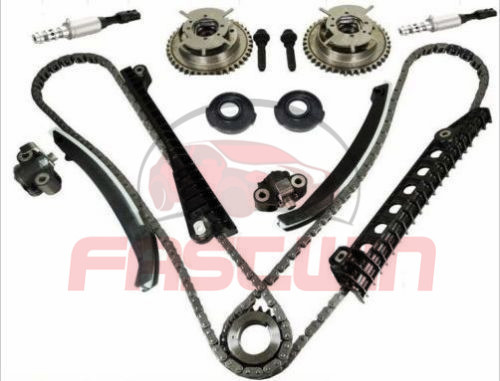 Auto Parts Prodigy Ford TRITON 3-Valve Timing Chain Kit with Tensioner Guides Cover Gaskets Cam Phaser Engine Variable Camshaft Timing Cam Phaser VCT VVTi Actuator Timing Sprocket Bolt and Gaskets 